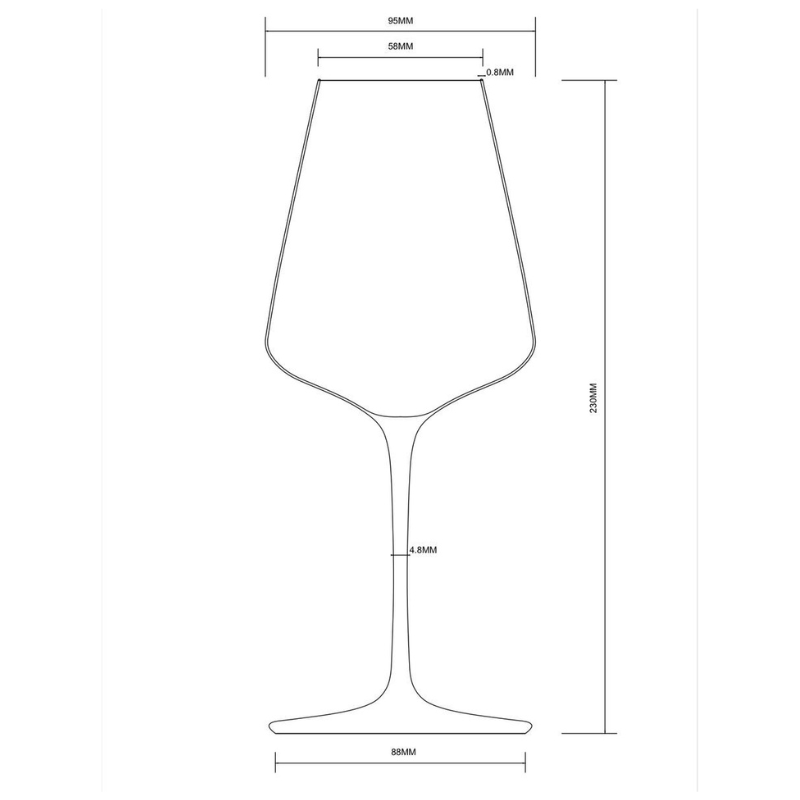Universal handgefertigtes Weinglas