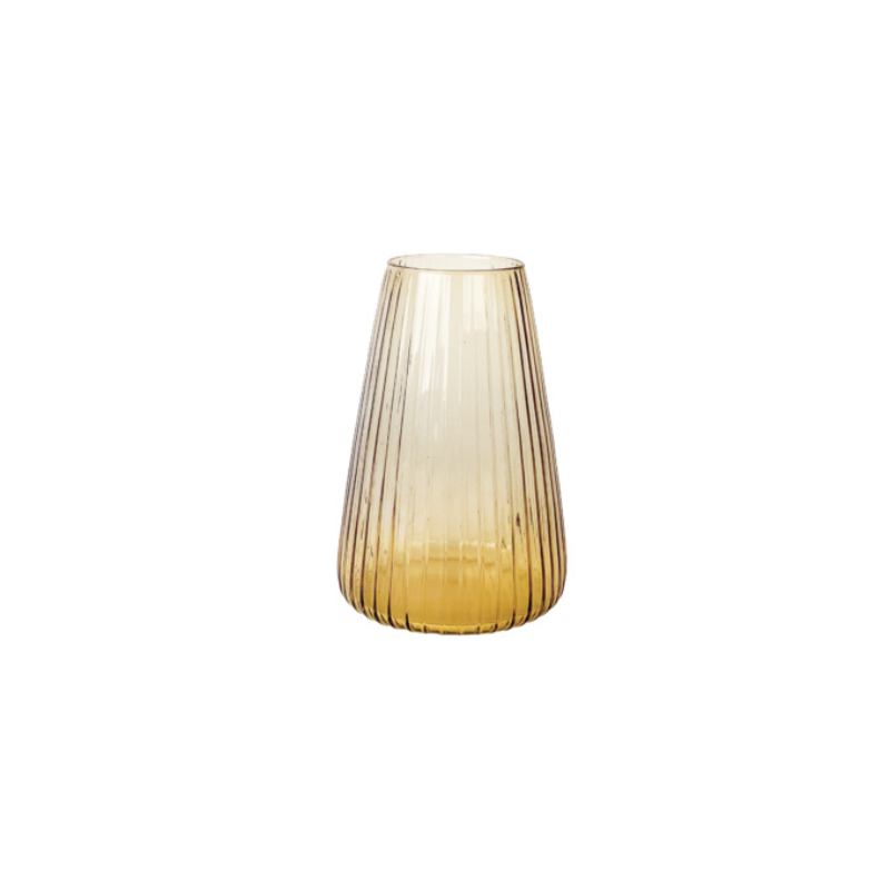 XLBOOM DIM Stripe Vase - groß bernstein