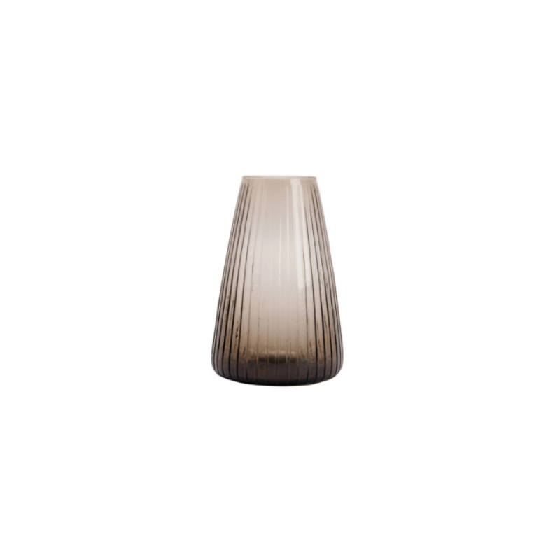 XLBOOM DIM Stripe Vase - groß rauchgrau