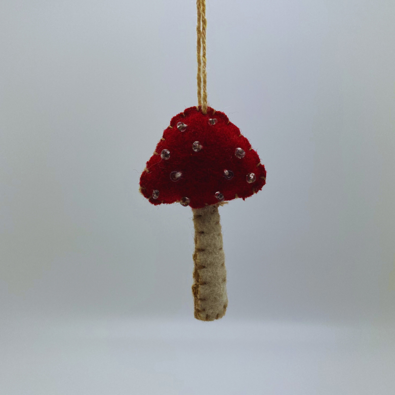Filz Weihnachtsanhänger Pilz mini dünn
