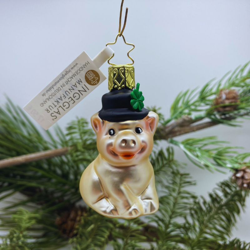 Glücksferkel Weihnachtsanhänger