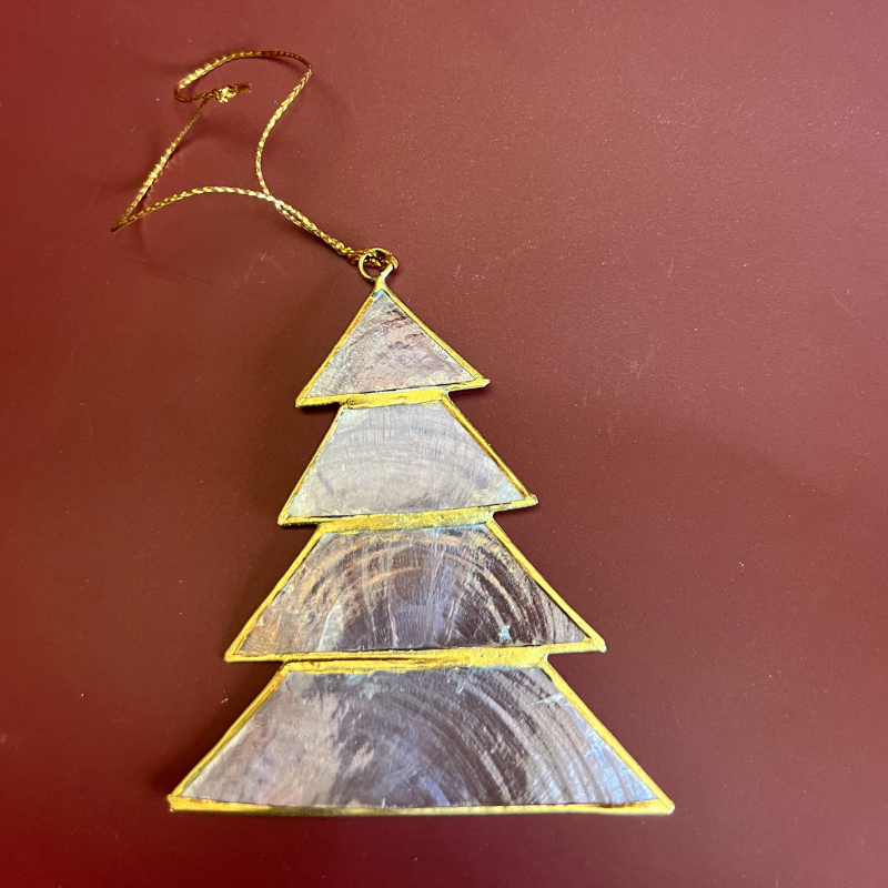 Kinta Weihnachtsbaumschmuck Baum Origami offwhite gold liegend