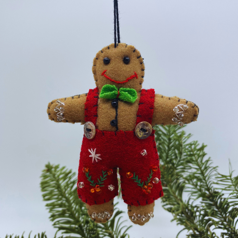 Filz Weihnachtsanhänger Lebkuchenjunge
