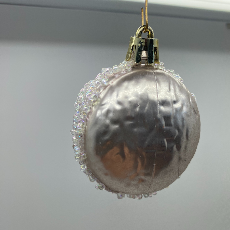 Weihnachtsbaumanhänger Macaron silber