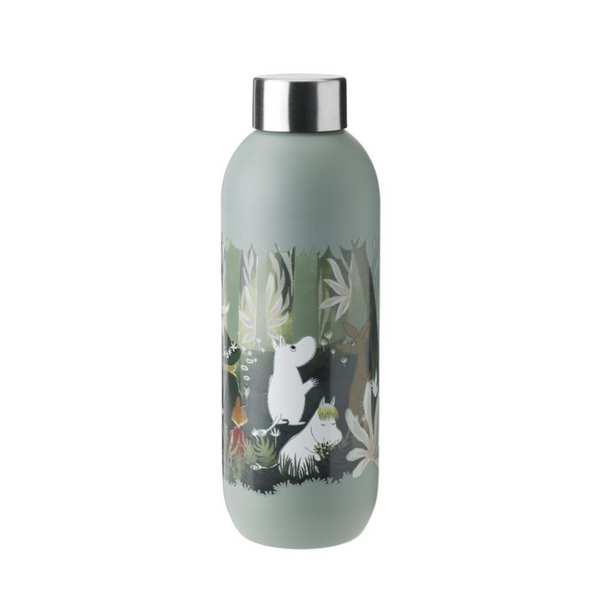 Cotto Wohnen RIGTIGbySteltonKeepCoolTrinkflasche0_75L_Moomin_DustyGreen