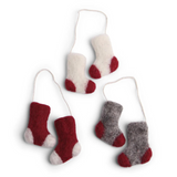 Gry & Sif Christmas Dekoration Socken 3er Setz in weiß,rot & grau