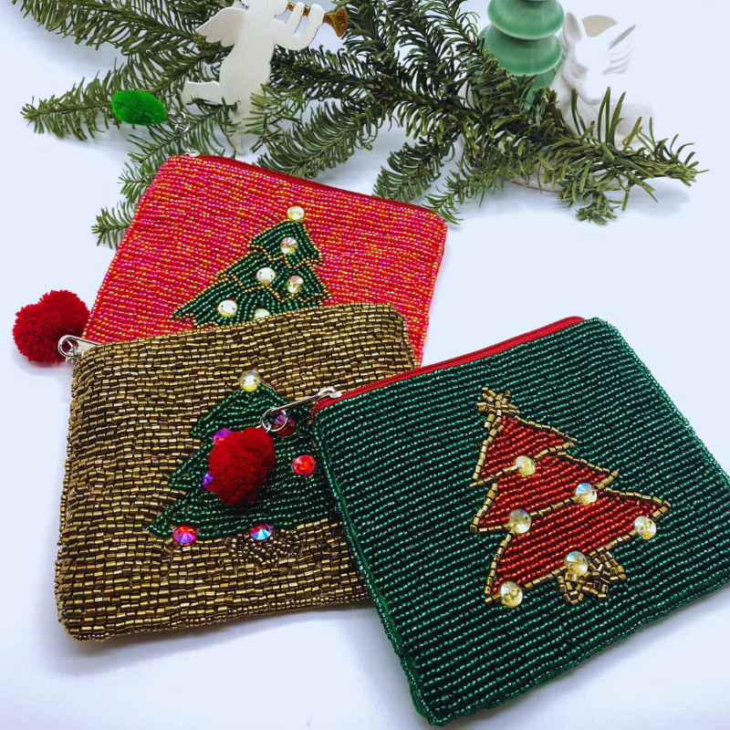 Perlchentäschchen mit Weihnachtsbaum