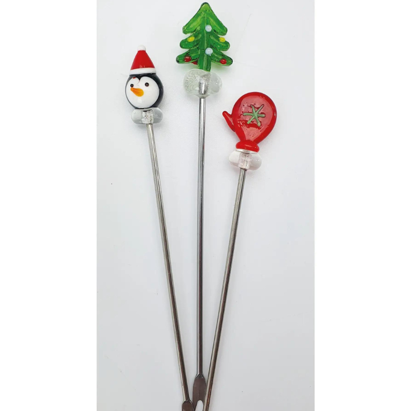 Weihnachtspicker zum aufpicken von Snacks, Handschuh, Weihnachtsbaum, Kranz, Pinguin