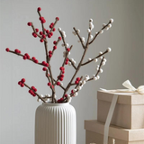Gry & Sif Christmas Dekoration roter & weißer Zweig mit Beeren aus Filz