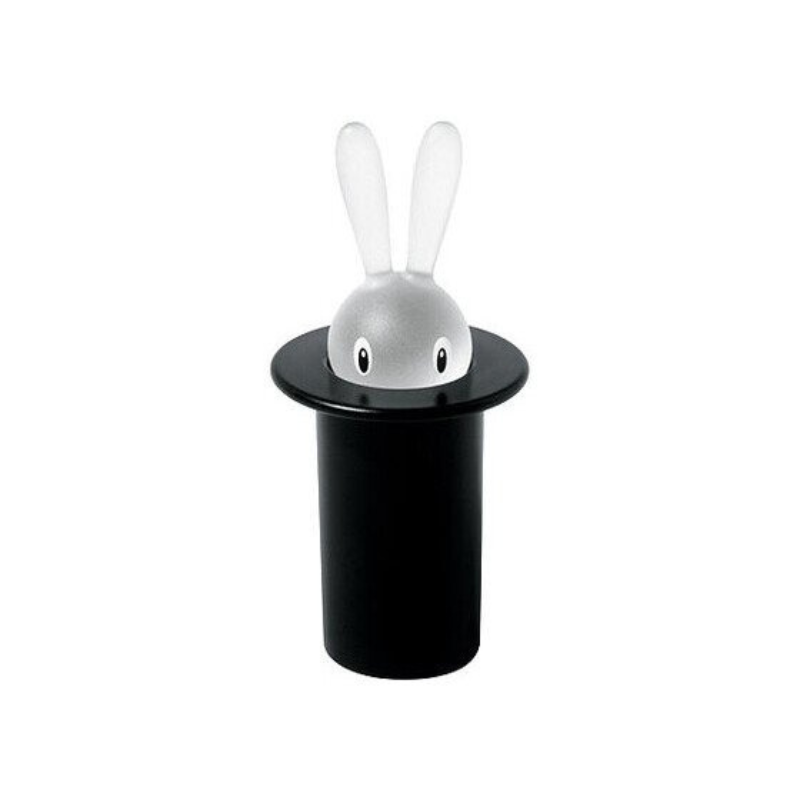 Cotto Wohnen Alessi Magic Bunny Zahnstocherhalter Schwarz vor weißem Hintergrund