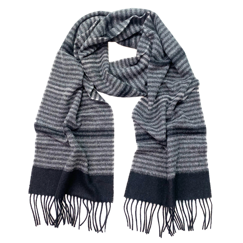 Wollschal "Nino" Farbe grau, creme