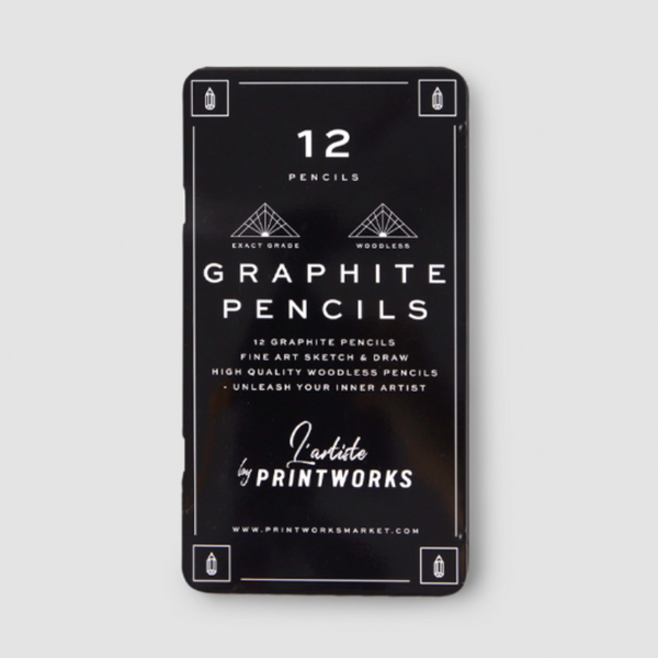 Printworks Graphitstifte 12er Set, Härtegräde, Graphit, Dfp Design
