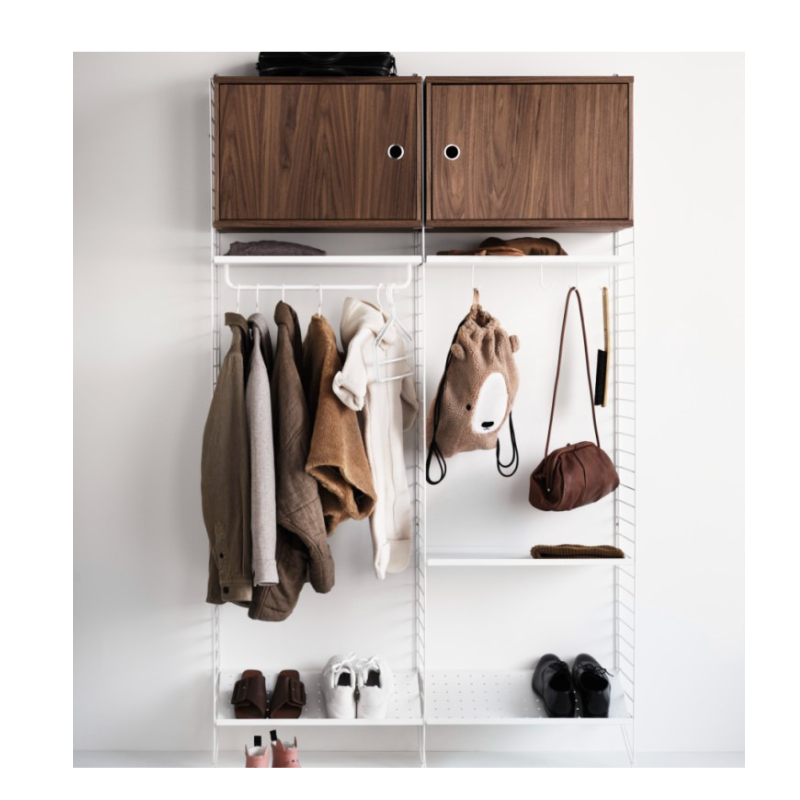 String Furniture Flurregal für Jacken, Schuhe, Taschen und Mützen