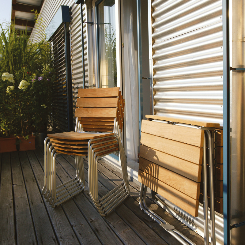 Stuhl "Balcony" mit Teak (2er Set)