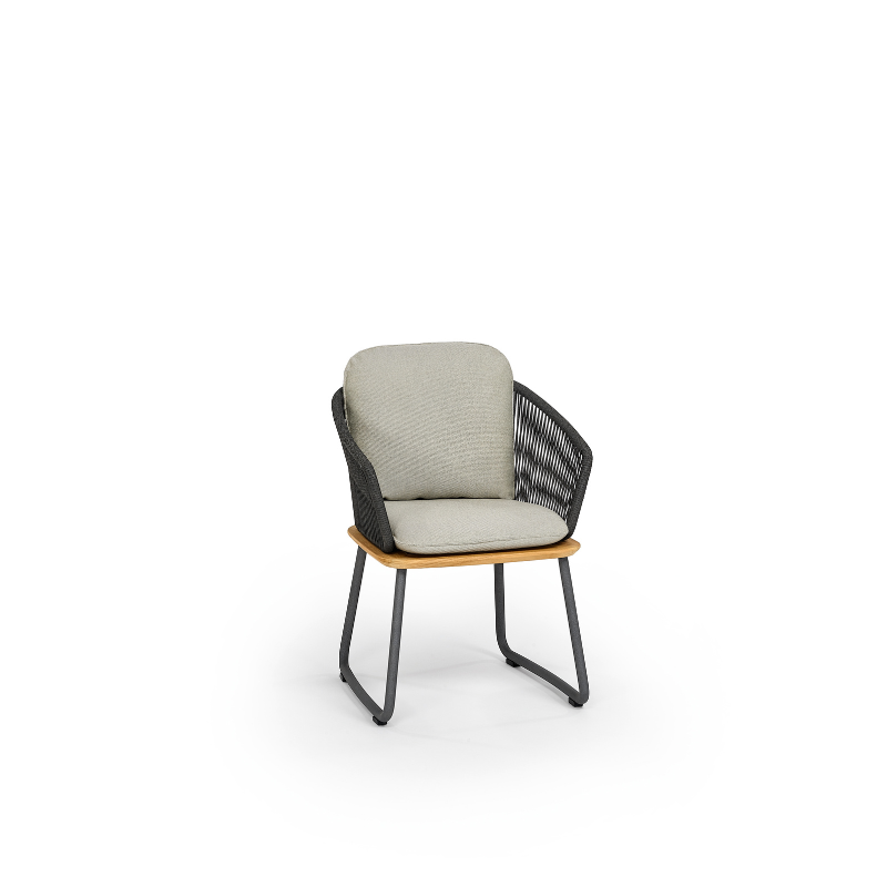 Dining Sessel "Denia" mit Teak Sitzfläche